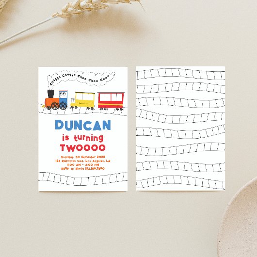 Chugga Chugga Choo Choo Trein 2e Verjaardag Kaart