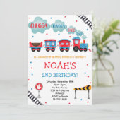 Chugga Chugga Choo Choo Trein Uitnodiging voor ver (Staand voorkant)