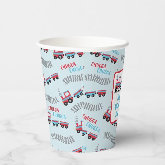 Chugga Chugga Choo Choo Trein Verjaardagsfeestbeke Papieren Bekers (Rechts)