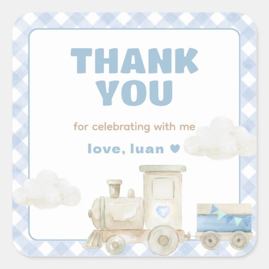 Chugga Chugga Trein Verjaardag  Vierkante Sticker (Voorkant)