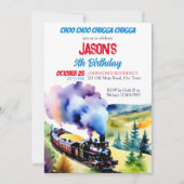 Chugga chugga trein verjaardagsfeestje sjabloon kaart (Voorkant)