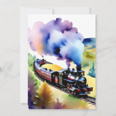 Chugga chugga trein verjaardagsfeestje sjabloon kaart (Achterkant)