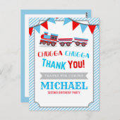 Chugga chugga treinverjaardag baby shower bedankt briefkaart (Voorkant / Achterkant)