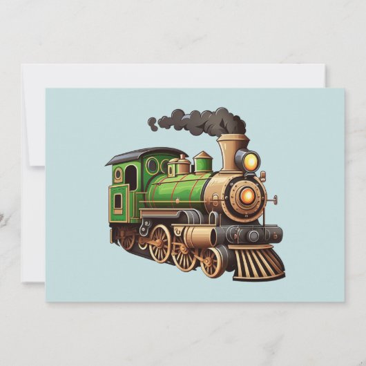 Chugga Chugga Twee Groene Trein Verjaardagsfeest Kaart (Achterkant)