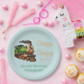 Chugga Chugga Twee Groene Trein Verjaardagsfeest Papieren Bordje (Feest)