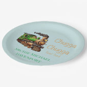 Chugga Chugga Twee Groene Trein Verjaardagsfeest Papieren Bordje (Gekanteld)