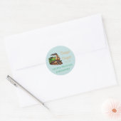 Chugga Chugga Twee Groene Trein Verjaardagsfeest Ronde Sticker (Envelop)