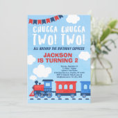 Chugga Chugga TWEE Jongens Trein 2e Verjaardag Kaart (Staand voorkant)