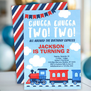 Chugga Chugga TWEE Jongens Trein 2e Verjaardag Kaart