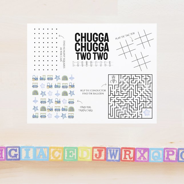 Chugga Chugga Twee | Kinderen Verjaardag Placemat (Creator heeft geüpload)