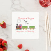 Chugga chugga twee rode jongen 2e verjaardag serve servet (Insitu)