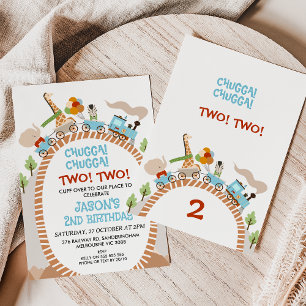 Chugga Chugga Twee Train 2de verjaardag Kaart