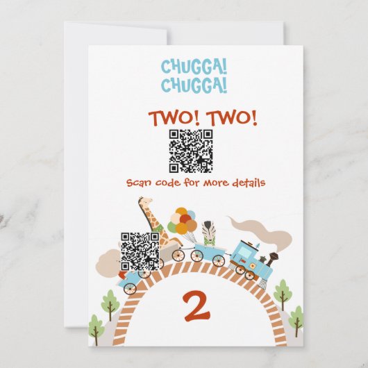 Chugga Chugga Twee Train 2de verjaardag Kaart (Achterkant)
