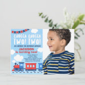 Chugga Chugga twee trein 2e verjaardag foto Kaart (Staand voorkant)