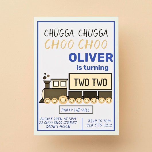 Chugga Chugga Twee Trein Jongen's 2e Verjaardag Kaart