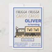 Chugga Chugga Twee Trein Jongen's 2e Verjaardag Kaart (Voorkant)