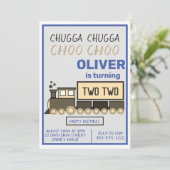 Chugga Chugga Twee Trein Jongen's 2e Verjaardag Kaart (Staand voorkant)