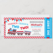 Chugga chugga twee treinkaartjes kaart (Voorkant)