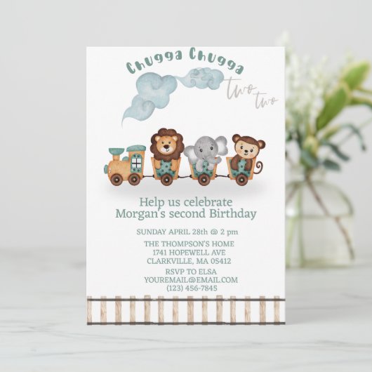 Chugga chugga twee treintjes kaart (Staand voorkant)