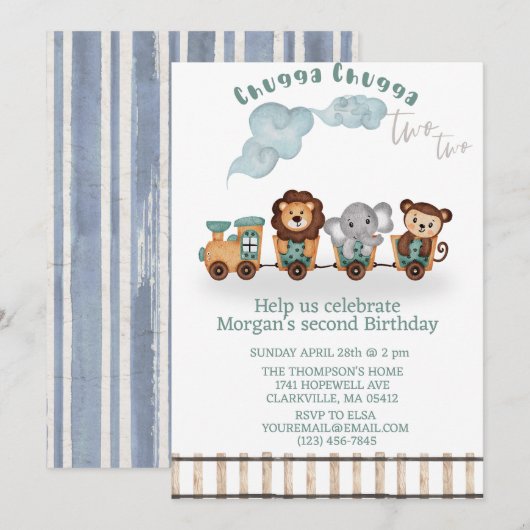 Chugga chugga twee treintjes kaart (Voorkant / Achterkant)