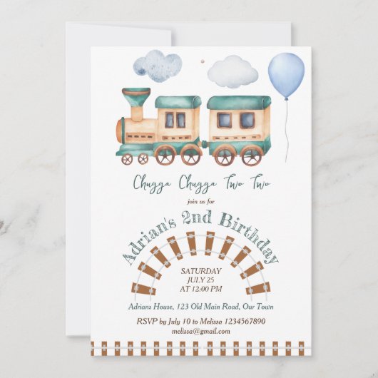 Chugga chugga twee treintjes kaart (Voorkant)