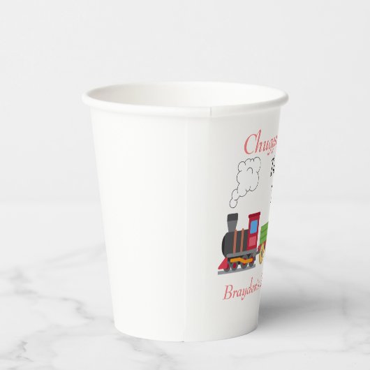 Chugga chugga twee twee jongens 2e verjaardag papi papieren bekers (Rechts)