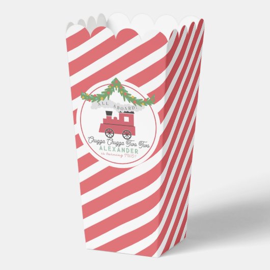 Chugga Chugga Twee Twee Kerstmis Trein 2e Verjaard Bedankdoosjes (Achterkant)