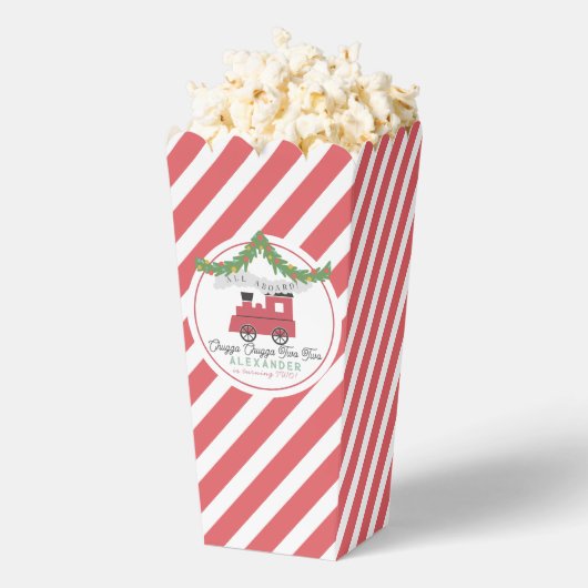 Chugga Chugga Twee Twee Kerstmis Trein 2e Verjaard Bedankdoosjes (Popped)