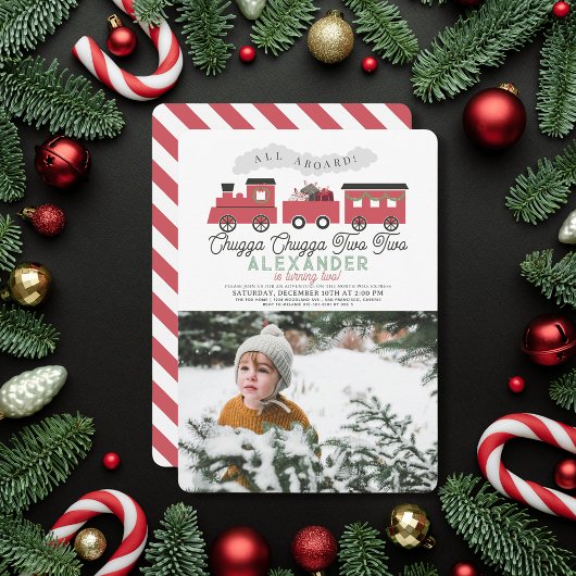Chugga Chugga Twee Twee Kerstmis Trein 2e Verjaard Kaart