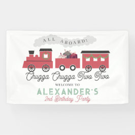 Chugga Chugga Twee Twee Kerstmis Trein 2e Verjaard Spandoek