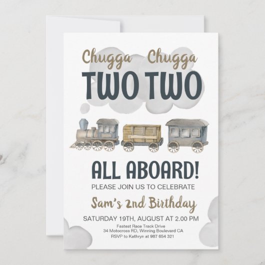 Chugga Chugga Twee Twee Twee 2e Verjaardag Kaart (Voorkant)