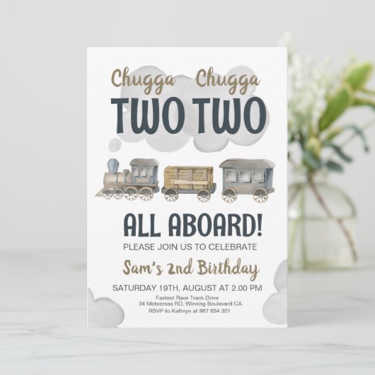 Chugga Chugga Twee Twee Twee 2e Verjaardag Kaart (Staand voorkant)