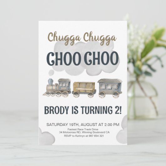 Chugga Chugga Twee Twee Twee 2e Verjaardag Kaart (Staand voorkant)