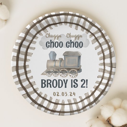 Chugga Chugga Twee Twee Twee 2e Verjaardag Papieren Bordje