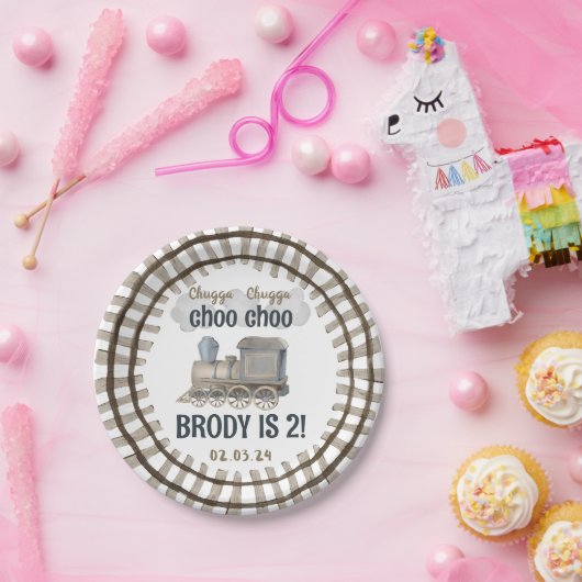 Chugga Chugga Twee Twee Twee 2e Verjaardag Papieren Bordje (Feest)