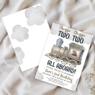 Chugga Chugga Twee Twee Twee 2e Verjaardag Uitnodi Kaart