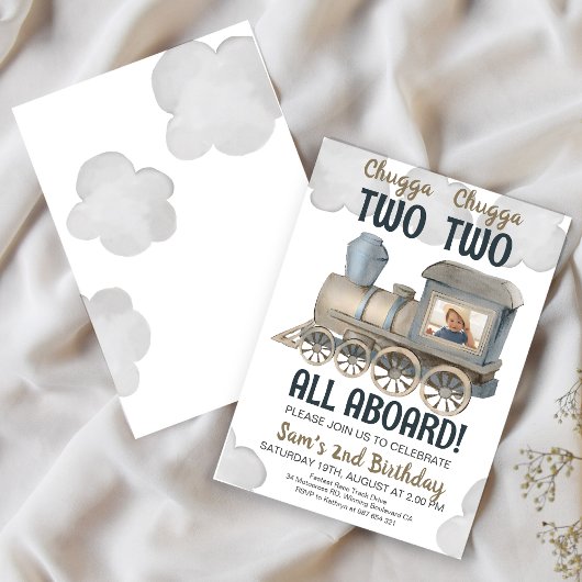 Chugga Chugga Twee Twee Twee 2e Verjaardag Uitnodi Kaart