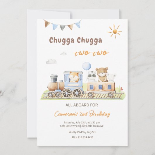 Chugga Chugga Twee Uitnodiging van de Verjaardagst (Voorkant)