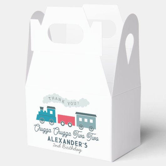 Chugga Chugga Two Train Blue Boy 2de verjaardag Bedankdoosjes (Geopend)