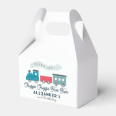 Chugga Chugga Two Train Blue Boy 2de verjaardag Bedankdoosjes (Voorkant Zijde)