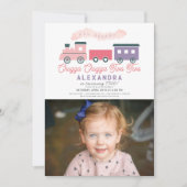Chugga Chugga Two Train Girl 2e verjaardag Foto Kaart (Voorkant)