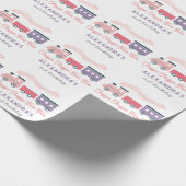 Chugga Chugga Two Train Pink Girl 2e verjaardag Cadeaupapier (Hoek)