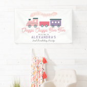 Chugga Chugga Two Train Pink Girl 2e verjaardag Spandoek (Insitu)