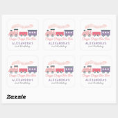 Chugga Chugga Two Train Pink Girl 2e verjaardag Vierkante Sticker (Vel)