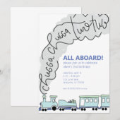 Chugga Chugga Two Train Second Birthday Party Kaart (Voorkant / Achterkant)