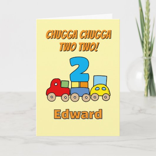 Chugga Chugga Two Two 2de verjaardagstrein Kaart (Voorkant)