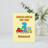 Chugga Chugga Two Two 2e Verjaardagstrein Briefkaart (Staand voorkant)