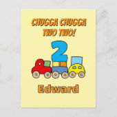 Chugga Chugga Two Two 2e Verjaardagstrein Briefkaart (Voorkant)