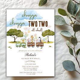 Chugga Chugga Two Two Animals Train 2nd Birthday  Kaart