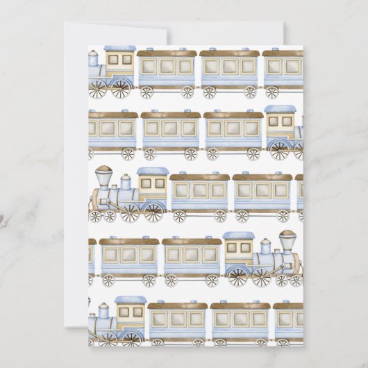 Chugga Chugga Two Two Train Second Birthday Invite Kaart (Achterkant)